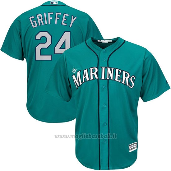 Maglia Baseball Uomo Seattle Mariners Ken Griffey Jr Verde Replica Giocatore